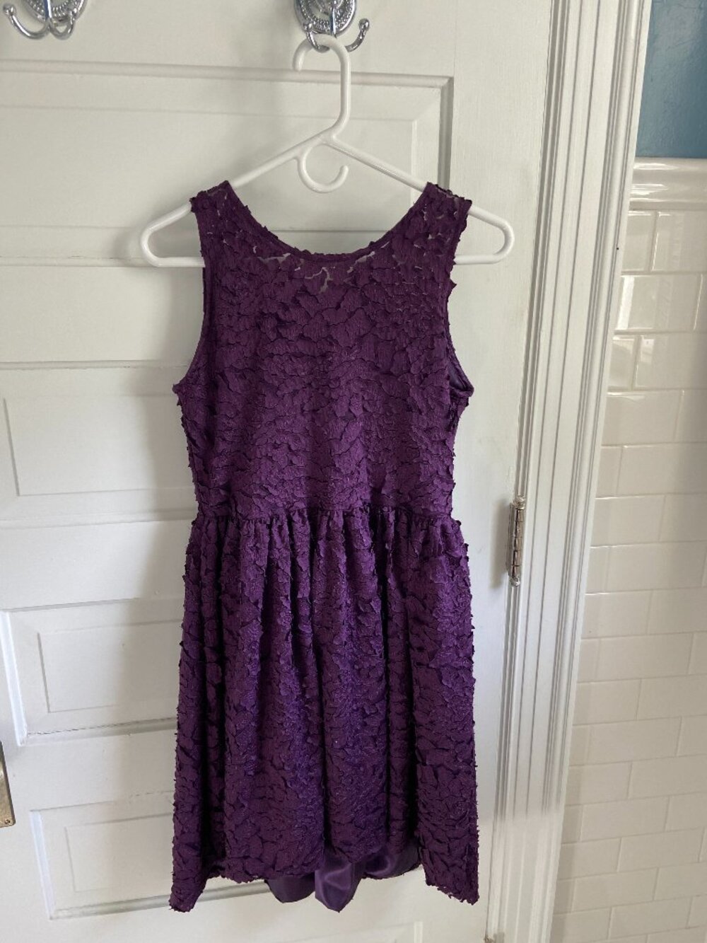 chasing fireflies girls dress, girls purple party dress size 14
